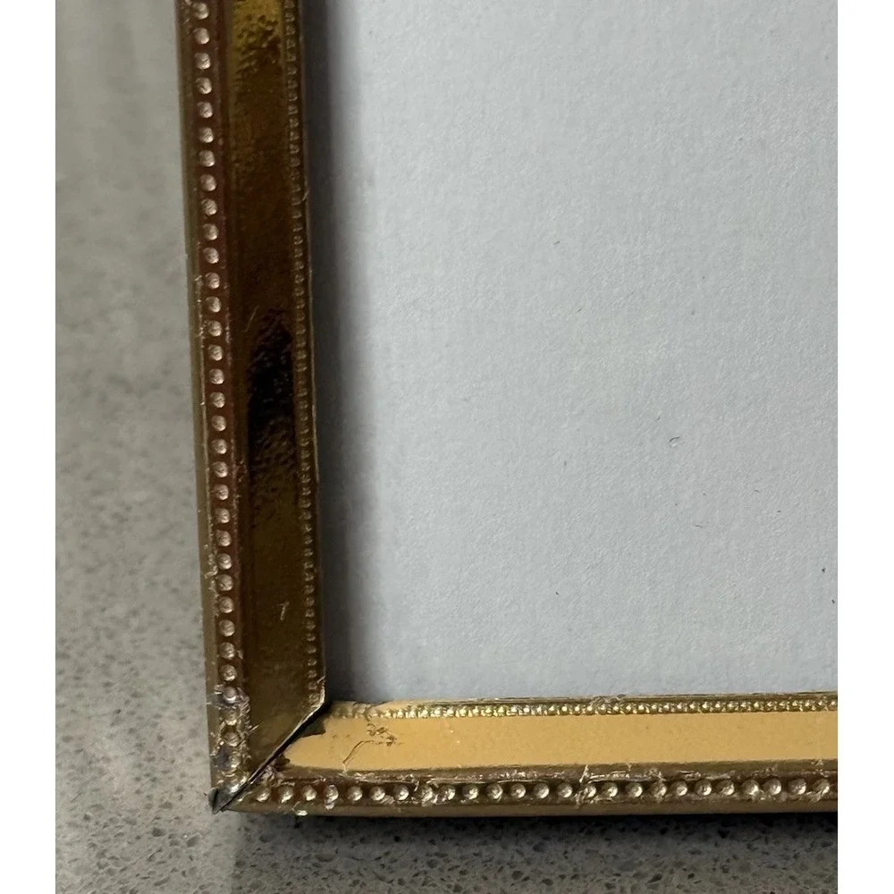Lot of 2 Vintage MCM Hollywood Brass Metal Picture Frame Gold Tone 8 x 10 GUC